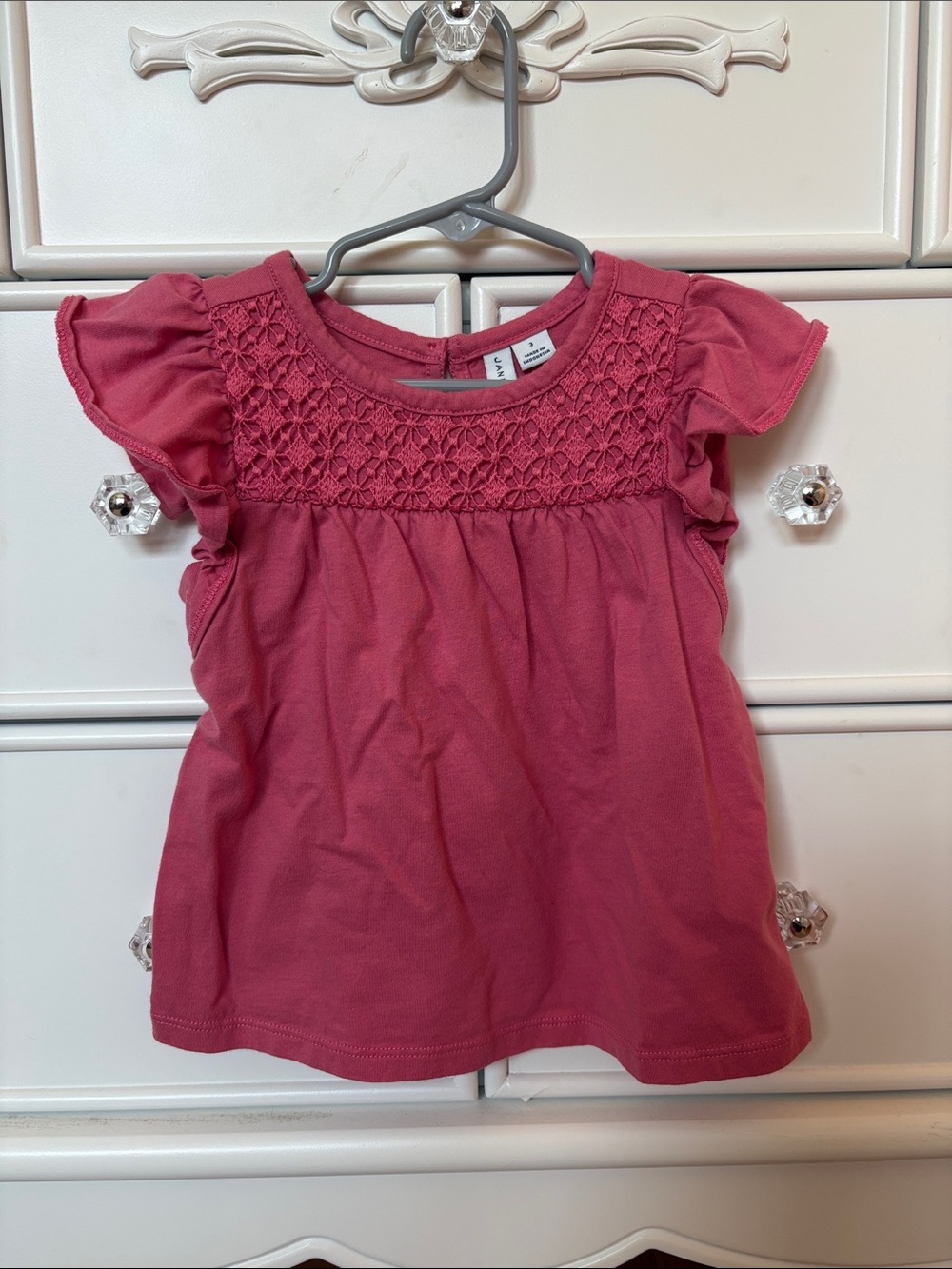 Janie and Jack Pink Flutter Sleeve Top